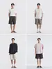 Pantalones Cortos de Cinco Puntos Cosidos en la Costura Lateral de Lyocell para Hombre, Ligeros de Verano, Ligeramente Arrugados, Transpirables, Casuales de Pierna Recta Suelta