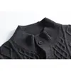 Ru Meng Moda Retro Japonesa Marca de Tendencia Suéter Casual para Hombre Otoño Tejido Jacquard Cuello Alto Versátil Prendas de Punto para Pareja