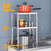 Estante de Almacenamiento de Acero Inoxidable Estante de Piso Multicapa para Huecos de Cocina Estante para Horno de Microondas Estante de Almacenamiento