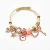 Nuevo Pulsera Linda de Stitch de Panjia para Mujer Dibujos Animados Colgante de Diamante Pulsera de Cadena Hueso de Serpiente Abierta Moda Venta al por Mayor