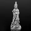 Estatua de Diosa Mazu de Latón Diseño de Doble Cara Colgante Retro Creativo de Doble Cara Insignia Cuadrada Adorno Colgante