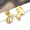 Luxo Leve Aço Inoxidável Flor Dourada Girassol Flor de Cerejeira Trevo de Quatro Folhas Pingente DIY Colar Pulseira Acessórios de Joias
