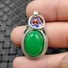 Colgante de jade colgante de huevo turquesa superficie colgante plata de Tíbet incrustada roca de cuarzo jade pulsera colgante vintage colgante de jade collar colgante