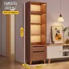 Estante de Livros de Chão Rack de Armazenamento Armário de Armazenamento para Sala de Estar em Casa Armário de Exibição à Prova de Poeira Armário de Grade Estante Simples
