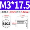 Yishenglong Pernos Remachables para Agujero Ciego de Acero Inoxidable Tuercas Remachables Placa de Presión Hexagonal Rosca Bsos-M3M4
