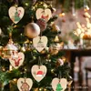 En stock al por mayor 8cm madera sin terminar en forma de corazón DIY graffiti pintado a mano madera árbol de Navidad mensaje madera 10 piezas