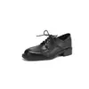 Zapatos Pequeños de Cuero para Viajar Estilo Británico para Mujer Suela Suave Tacón Medio Tacón Grueso Cuero Suave Zapatos de una Sola Capa Sin Pies Zapatos de Trabajo talla grande 41 a 43