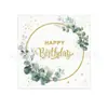 Set de Vajilla de Fiesta Temática de Eucalipto Marrón y Verde Transfronterizo Platos de Papel Servilletas Mantel Decoraciones para Escena de Fiesta