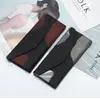 Estojo dobrável triangular para óculos, estojo portátil para óculos de sol de miopia, bolsa de armazenamento tridimensional com padrão cruzado preto, em estoque para entrega direta