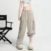 Pantalones Cargo Blancos de Pierna Ancha para Mujer, Nuevo Estilo de Verano, Pantalones Deportivos Casuales Rectos para Mujer Petite, Corte Holgado, Adelgazantes, de Secado Rápido