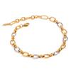 Jieding Europa y Estados Unidos Pulsera de acero de titanio con combinación de colores de 18k pulsera de alta gama de lujo ligero joyería al por mayor joyería de acero inoxidable transfronteriza