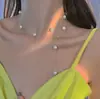 Novo Estilo Colar de Pérolas para Mulheres, Joia Versátil Retro de Verão que Não Desbota, Corrente Clavicular com Contas, Acessórios de Pescoço Femininos Atacado