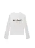 Camiseta Negra de Cuello Redondo y Manga Larga para Mujer, Nuevo Modelo 2026, Diseño de Letras de Fuegos Artificiales Graffiti de Nicho, Top Ajustado para Mujer