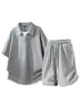 Conjunto Casual Falso de Duas Peças para Homens Verão 2026 Novo Camiseta de Manga Curta Shorts Boa Qualidade Casual Diário