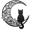 Venda Quente Transfronteiriça Silhueta de Gato Lua Natal Metal Vazado Personalizado Gato Lua Artesanato de Decoração para Casa