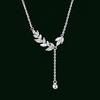 Collar con borlas de orejas de trigo de plata esterlina S925 para mujer, cadena de clavícula de alta gama, combinable con todo, accesorios de joyería transfronterizos sin color.