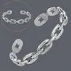 Suministro Exclusivo Transfronterizo de Pulseras Abiertas Irregulares Estilo Europeo y Americano, Acero Inoxidable Electroplateado con Oro Real de 18K, Pulseras de Lujo Ligero para Mujer al por Mayor