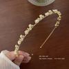 Diadema de Perlas con Lazo de Alto Grado para Mujer Verano Cabello Presionado Estilo Mori Hada Pinza para el Cabello Diadema Celebridad de Internet Nuevo Estilo 2024