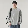 Moletom de manga longa com gola Henry da marca trendy estilo americano para homens, novo para primavera e outono de 2026, peça versátil casual resistente, tamanho plus