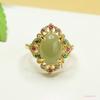 Anillo de Jade Hetian Natural Aiyu Anillo de Jade Agua Clara Joyería Estilo Palacio para Mujer Venta al por Mayor Dropshipping S3121701