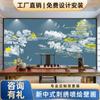 Decoración de Pared de Fondo de Diseño de Ambiente de Salón de Té Chino Mural de Sofá de Cama de TV Paquete Duro Popular Fondo de B&B