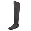 Nuevas Botas Largas de Estilo Coreano para Otoño/Invierno 2026, Botas Altas hasta la Rodilla de Punta Redonda para Mujer, Botas de Gamuza con Pliegues para Pantorrilla Ancha