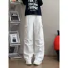 Calça cargo de paraquedista tie-dye degradê para homens, estilo retrô americano, elegante e bonito, que valoriza a altura e emagrece, calça longa casual versátil de perna larga