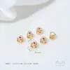 Coração de Pêssego Pequeno com Zircônia Incrustada 14K Ouro Preenchido Coração Contas Espaçadoras Pequenas Acessórios Pulseira DIY com Contas Colar Material de Joalheria