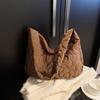 2023 Nova Moda Senmeng Casaco de Algodão Acolchoado Grande Capacidade Bordado Rhombic Bolsa Tote Bolsa Feminina Outono Bolsa de Ombro Único Bolsa Crossbody
