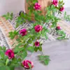 Enredadera de Rosas Simulada de Alta Gama, Enredadera Artificial de Flores Estilo Jardín, Arco de Pared, Envoltura para Tuberías Colgantes, Enredadera Decorativa para Cubrir y Decorar