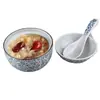 Cuenco de Cerámica Estilo Japonés de 4.5 pulgadas con Tapa, Cuenco para Huevo al Vapor, Cuenco para Sopa, Olla para Estofado, Cuenco para Gachas, Cuenco Pequeño, Vajilla Especializada Jingdezhen