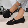 Comercio electrónico transfronterizo, talla grande, nueva colección otoño 2026, zapatos planos de caña baja, mocasines sin cordones para mujer con punta poco profunda y diseño calado