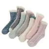 Calcetines Grues de Coral con Forro Polar para el Suelo de Tubo Medio Lindos para Casa Dormir Maternidad Otoño Invierno Calcetines de Toalla Calcetines Calientes para Mujer