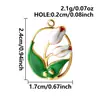 Pingente de Tulipa em Aço Inoxidável para Pingar Óleo, Pintura com Gradiente Pérola, Acessórios para Joias DIY, Pingente de Flor em Ouro 18K