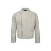 Yidao Roupas Vintage 2026 Outono Novo Retrô Americano Nicho Gola Alta Zíper Diagonal Jaqueta Curta de Motociclista para Homens
