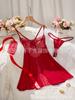 Comércio Exterior Transfronteiriço Lingerie Sexy Sexy Aro de Aço Push-Up Oco Tentação Transparente Renda de Malha Fenda Camisola Feminina