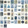 [Colección] 50 Piezas de Pegatinas para Diario Serie Estampado Dorado, Materiales Transparentes de Mascota Impermeables para Diario, Pegatinas Decorativas DIY