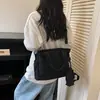Bolsa tote minimalista estilo coreano de grande capacidade, bolsa de ombro feminina para o trabalho, bolsa de mão de lona, bolsa transversal portátil para estudantes usarem na aula
