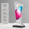 Troféu de Cristal Banhado a Cor de Alta Qualidade, Prêmio Criativo Personalizado com Gravação, Troféu para Funcionário Destaque, Sofisticado e Elegante