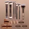 Set de Pinceles de Maquillaje Doble Cara Transfronterizo Europeo y Americano, Pincel para Base tipo Almohada, Pincel para Polvo de Rubor, Pincel de Maquillaje Color Café, Herramientas de Belleza