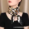 Nuevo Pañuelo Cuadrado Grande de Leopardo para Comercio Exterior de 90cm con Textura Sedosa, Pañuelo de Seda Sintética para Atuendos Modernos, Chal con Protección Solar para Mujer