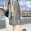 Saia xadrez jk coleção de uma faca saia plissada conjunto terno de marinheiro estudante uniforme japonês gentil jk