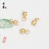 Acessórios de Pingente Pequeno Tradicional Banhado a Ouro Simples para Pulseira Trançada DIY, Acessórios de Colar com o Personagem para Bênção, Cadeado, Pingente de Laço