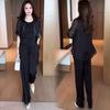 Traje de Moda Dropshipping para Mujer Estilo Verano 2025 Aspecto Adelgazante Camisa con Protección Solar Pantalones de Pierna Ancha Conjunto Casual de Tres Piezas