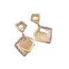 Pendientes de Ojo de Gato Geométricos Huecos de Diamante de Aguja Plateada Estilo Coreano Moda Elegante Pendientes Estilo Celebridad Pendientes de Diseño de Nicho