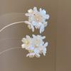 Pendientes de Racimo de Flores de Perlas de Aguja de Plata para Mujer Pendientes Elegantes Franceses de Nicho con Sentido del Diseño Pendientes de Lujo Ligero de Alta Gama para Mujer