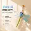 Caña de Juguete para Gatos con Cabeza Intercambiable: Diseños Simulados de Libélula e Insectos, Entretenimiento Propio, Caña Extensible, Juguete de Caña con Plumas para Gatos Hada
