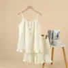 Atacado Dropshipping Verão Algodão Puro Feminino Roupa de Casa Estampada Camisola Camisola de Dormir Casual Solta Confortável Pode Ser Usada Fora Pijama