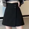 Traje Nuevo de Primavera y Otoño Pantalones Cortos Base Falda Estilo Ins para Mujer Combinación Perfecta Holgado Casual Falda Adelgazante Irregular Pantalones de Pierna Ancha