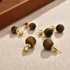 Pendientes Maillard Ámbar Retro Estilo Hong Kong Ojo de Tigre Lujo Accesible Gama Alta Nicho Otoño e Invierno Pendientes Elegantes